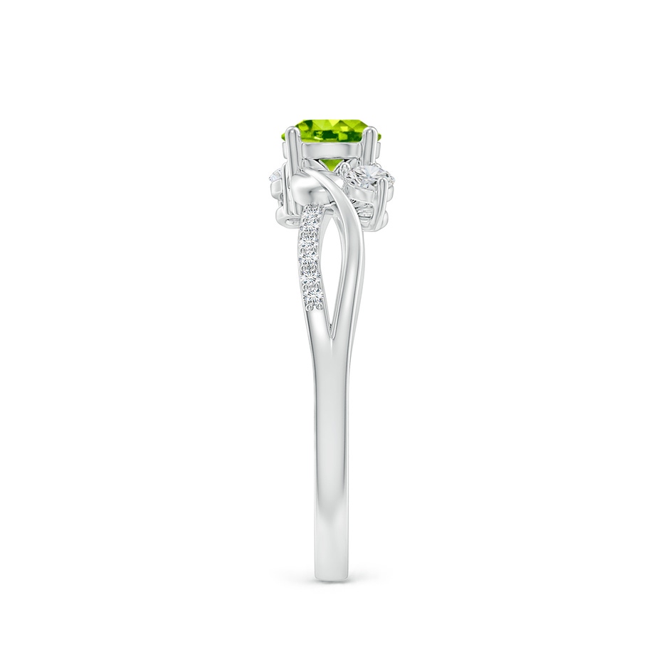 5mm AAA Peridot and Diamond Twisted Vine Ring in White Gold side 299