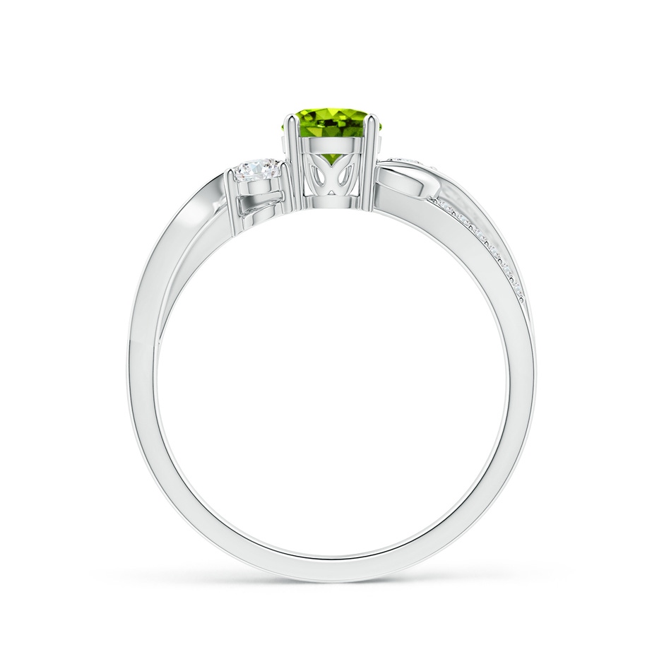 5mm AAAA Peridot and Diamond Twisted Vine Ring in P950 Platinum side 199