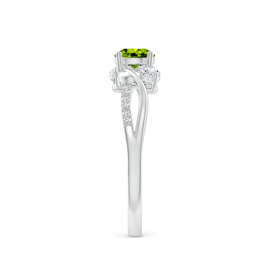 5mm AAAA Peridot and Diamond Twisted Vine Ring in P950 Platinum side 299