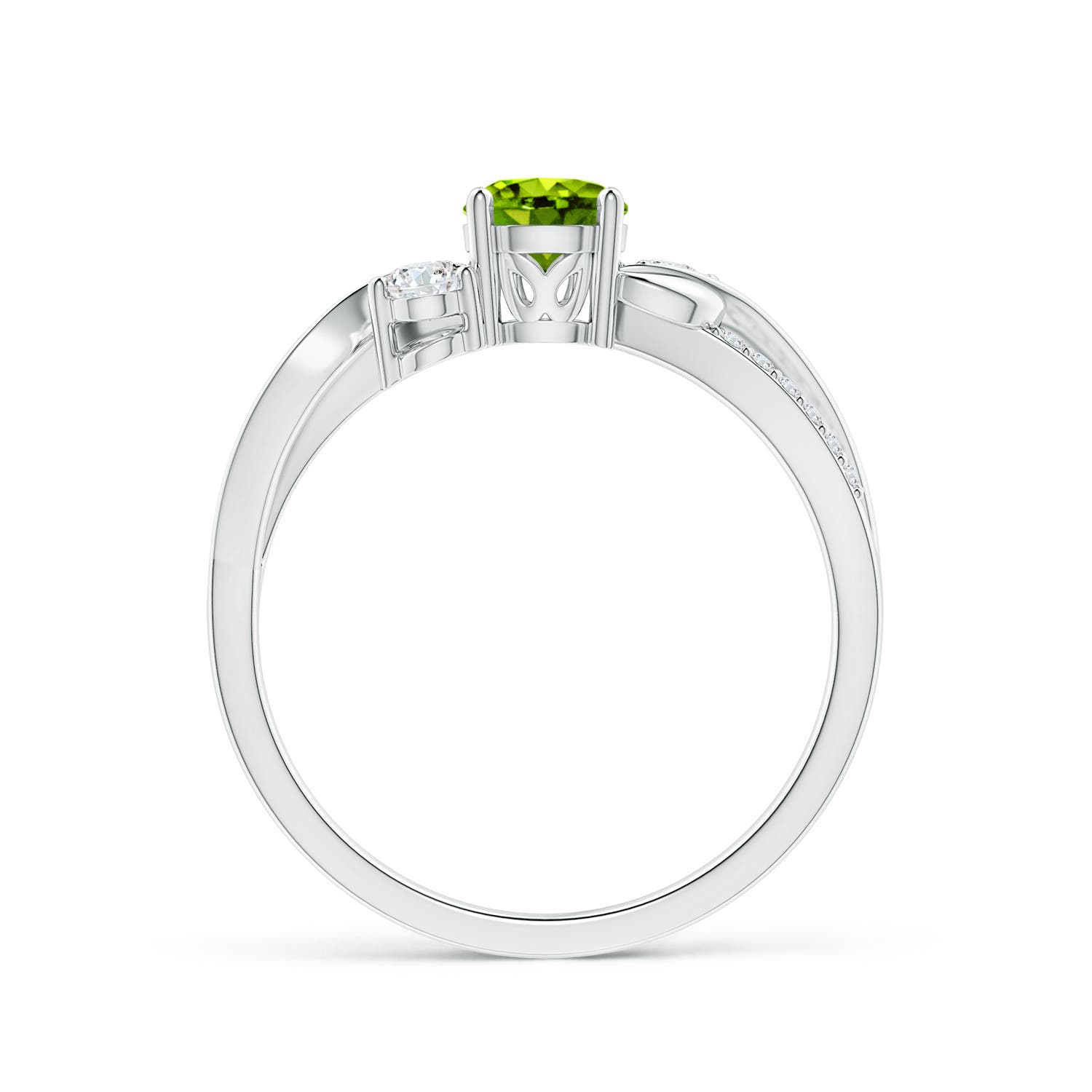 AAAA - Peridot / 0.75 CT / 14 KT White Gold