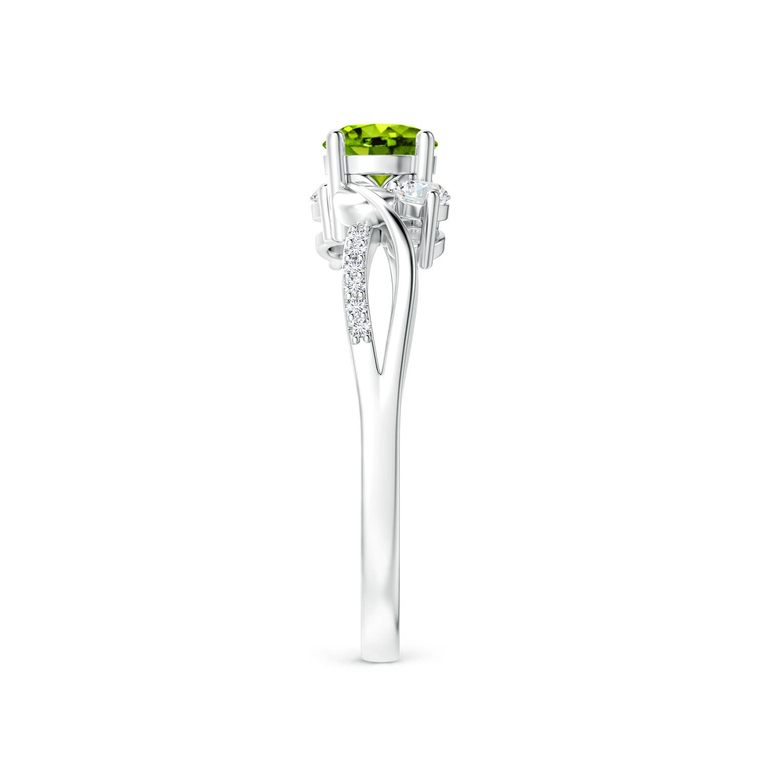 AAAA - Peridot / 0.75 CT / 14 KT White Gold