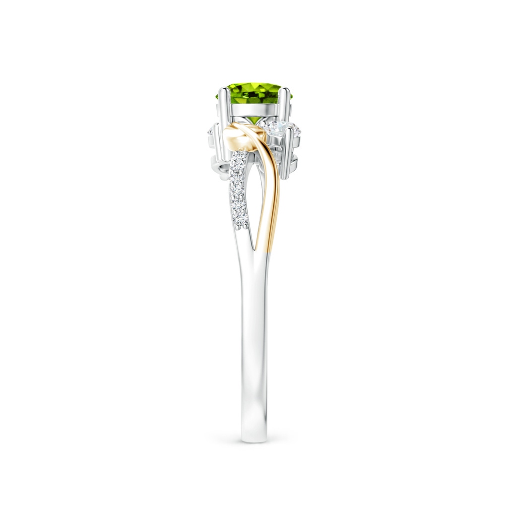 5mm AAAA Peridot and Diamond Twisted Vine Ring in White Gold Yellow Gold Side-2