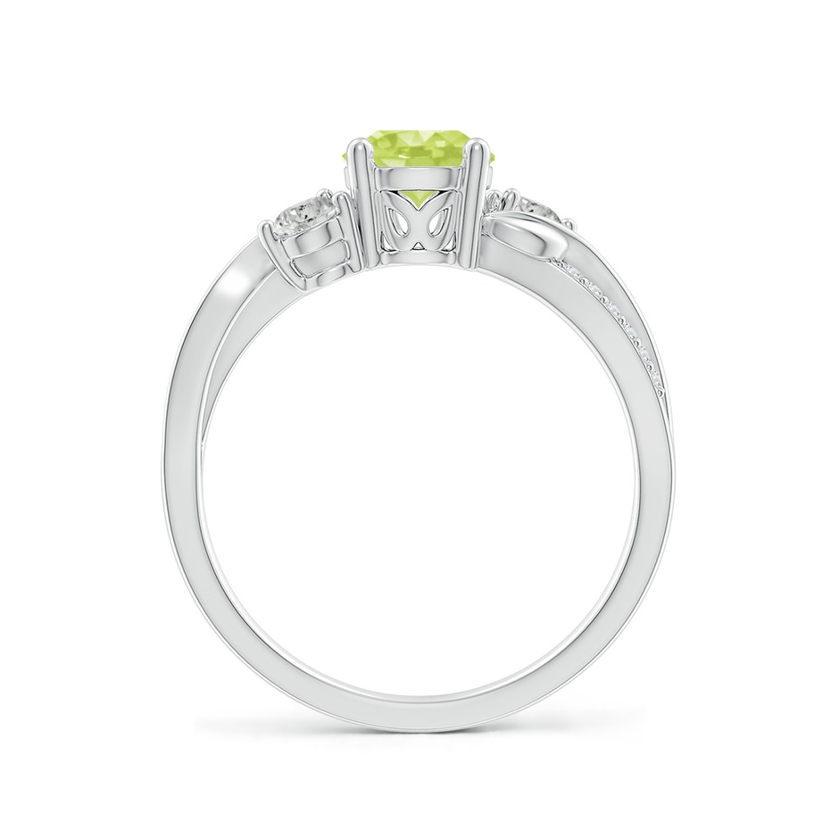 6mm A Peridot and Diamond Twisted Vine Ring in P950 Platinum side 199