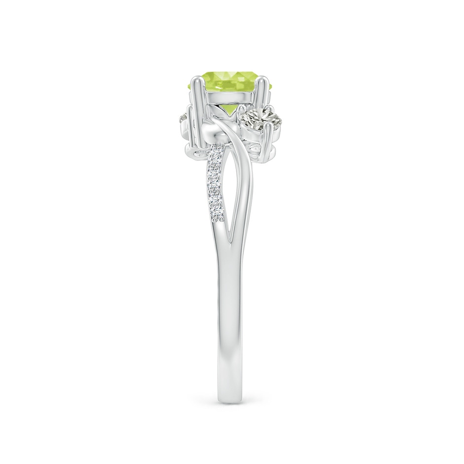 6mm A Peridot and Diamond Twisted Vine Ring in P950 Platinum side 299