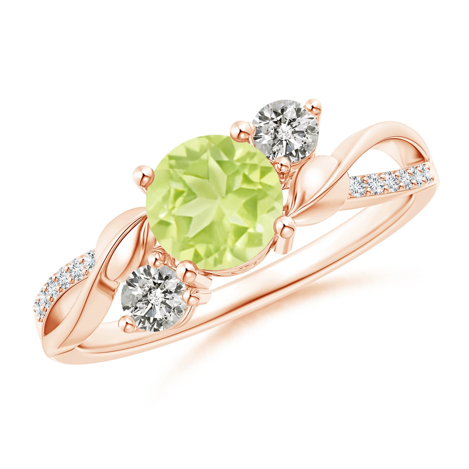 A - Peridot / 1.22 CT / 14 KT Rose Gold