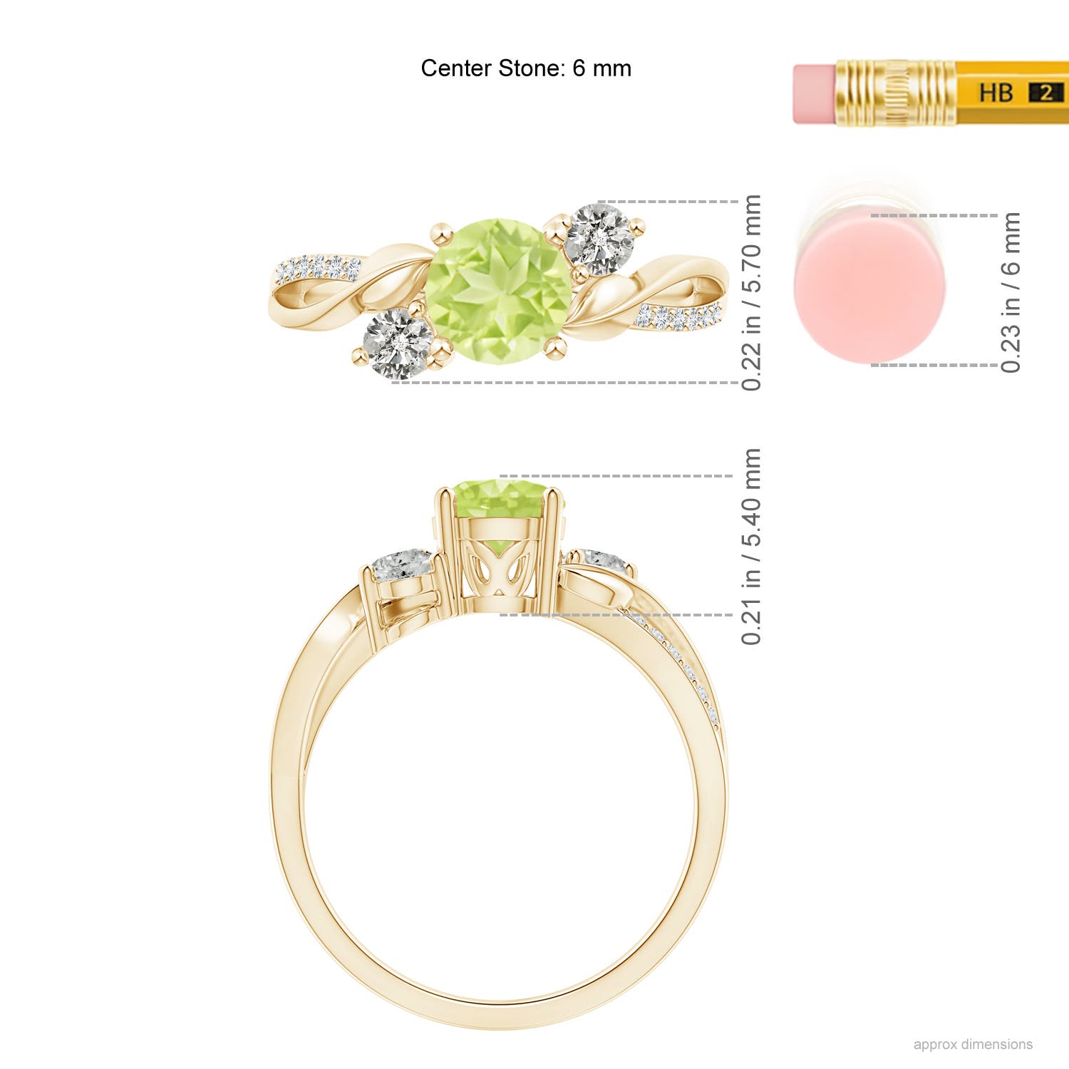 A - Peridot / 1.22 CT / 14 KT Yellow Gold