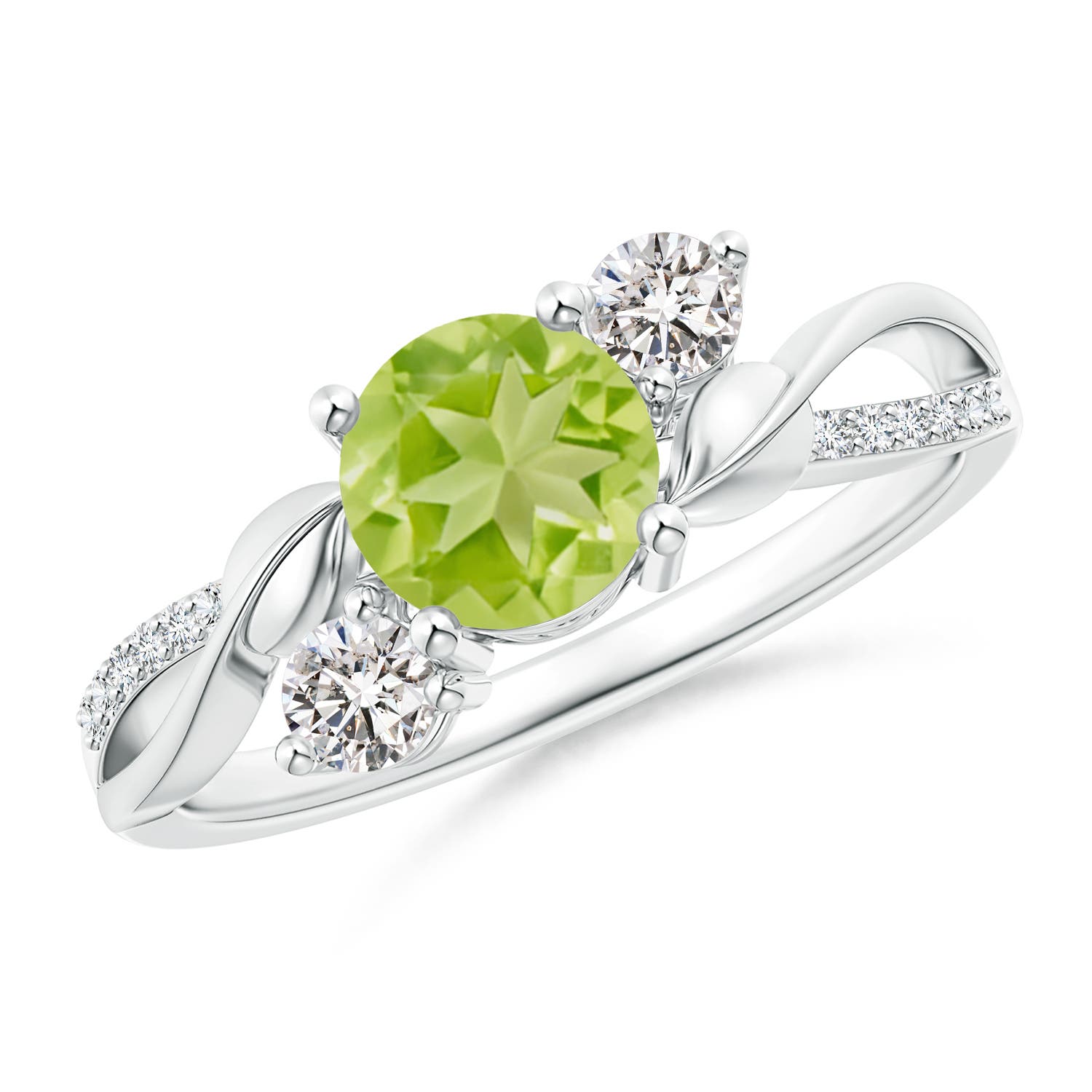 AA - Peridot / 1.22 CT / 14 KT White Gold