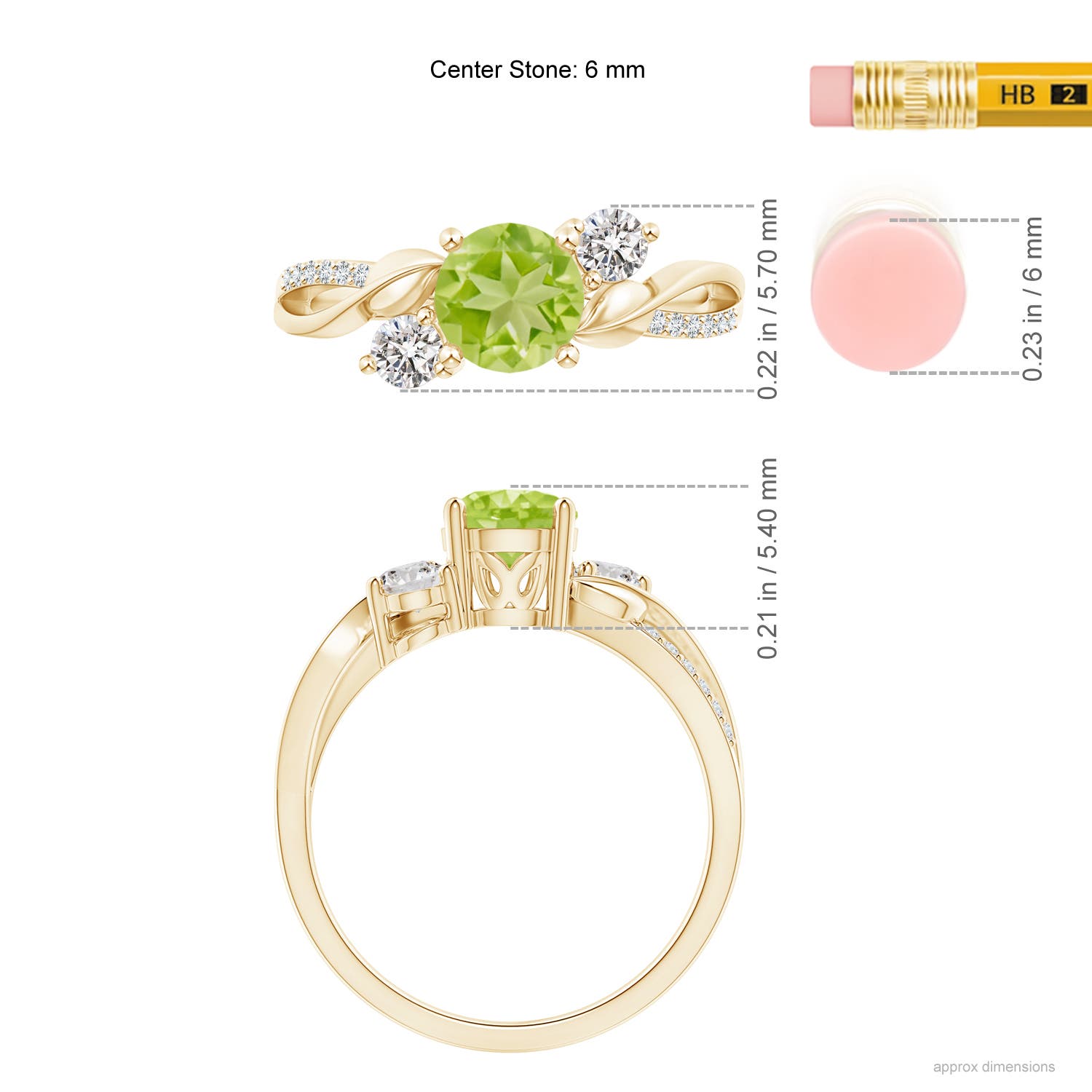 AA - Peridot / 1.22 CT / 14 KT Yellow Gold