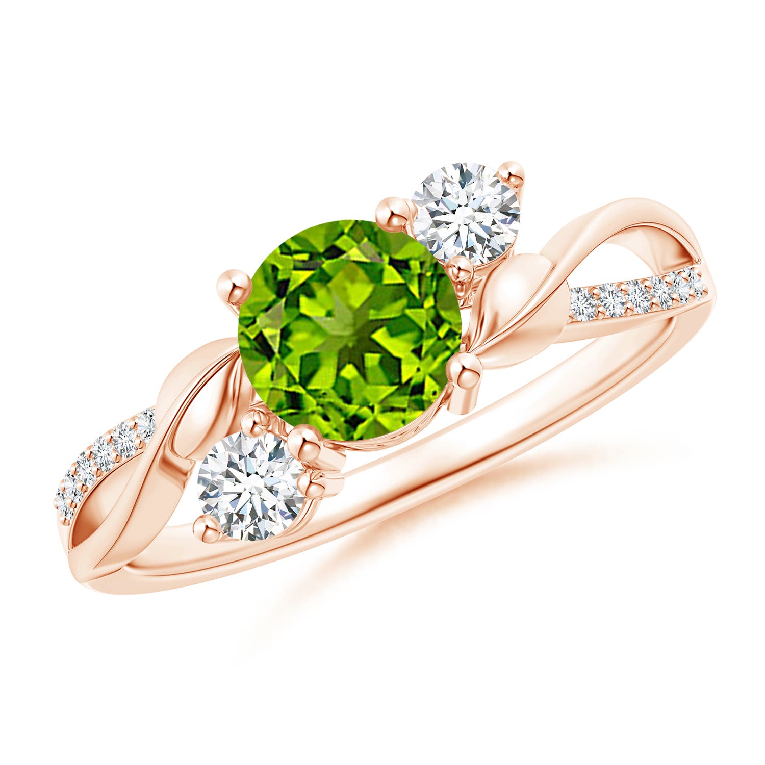 AAAA - Peridot / 1.22 CT / 14 KT Rose Gold