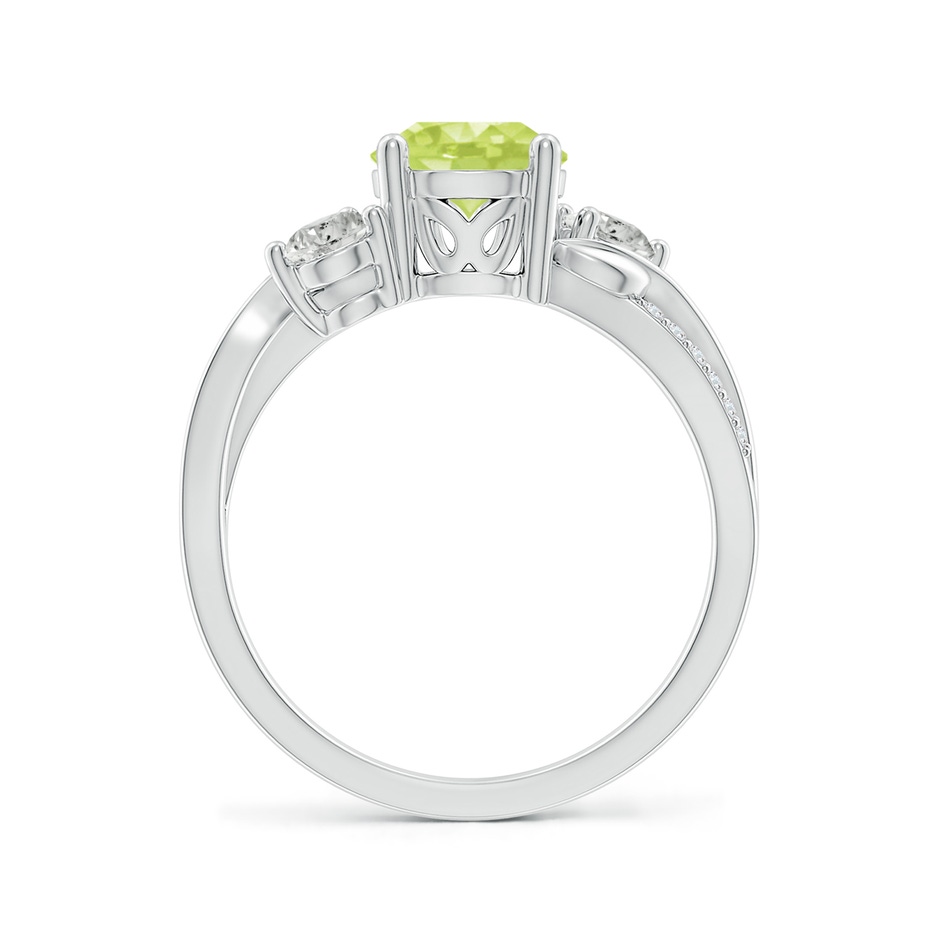 7mm A Peridot and Diamond Twisted Vine Ring in P950 Platinum side 199