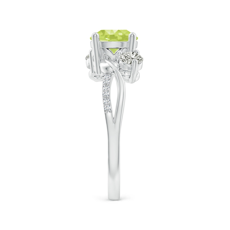 7mm A Peridot and Diamond Twisted Vine Ring in P950 Platinum side 299