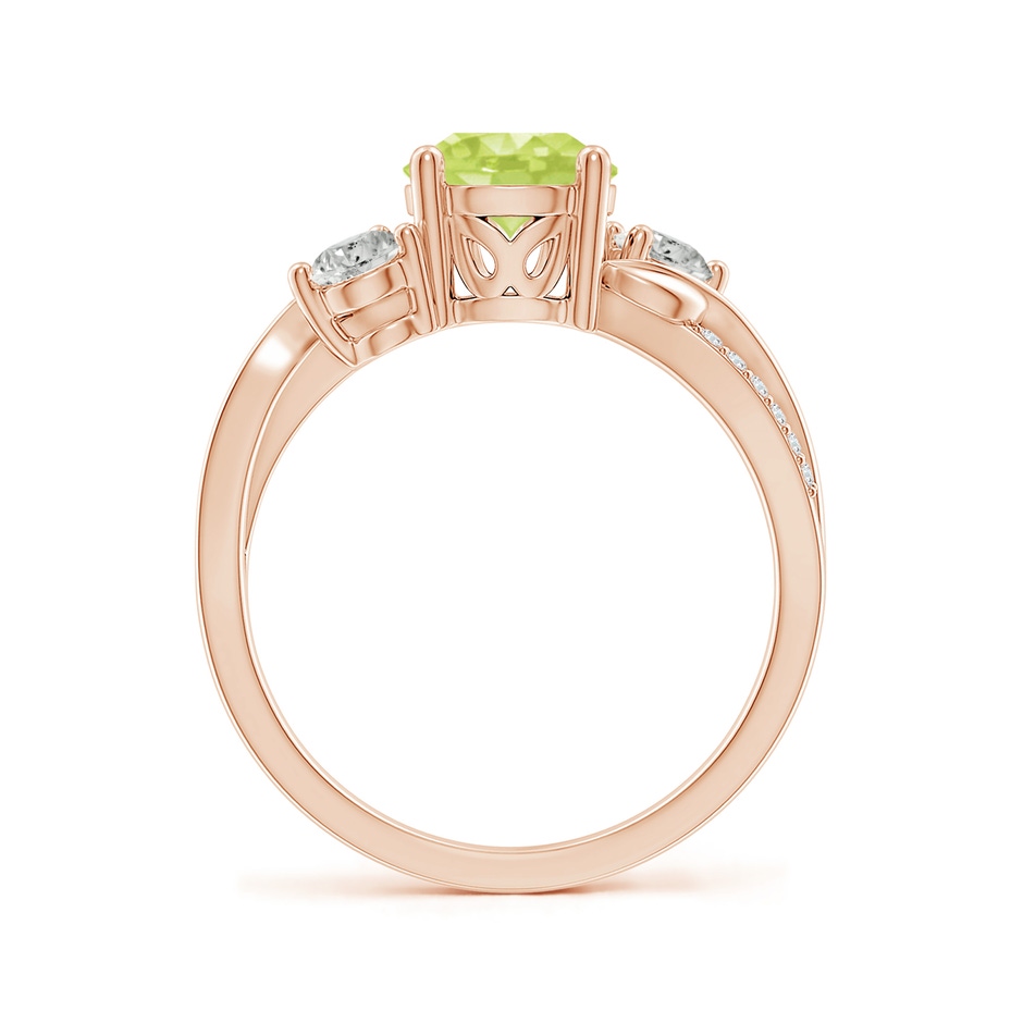 7mm A Peridot and Diamond Twisted Vine Ring in Rose Gold side 199