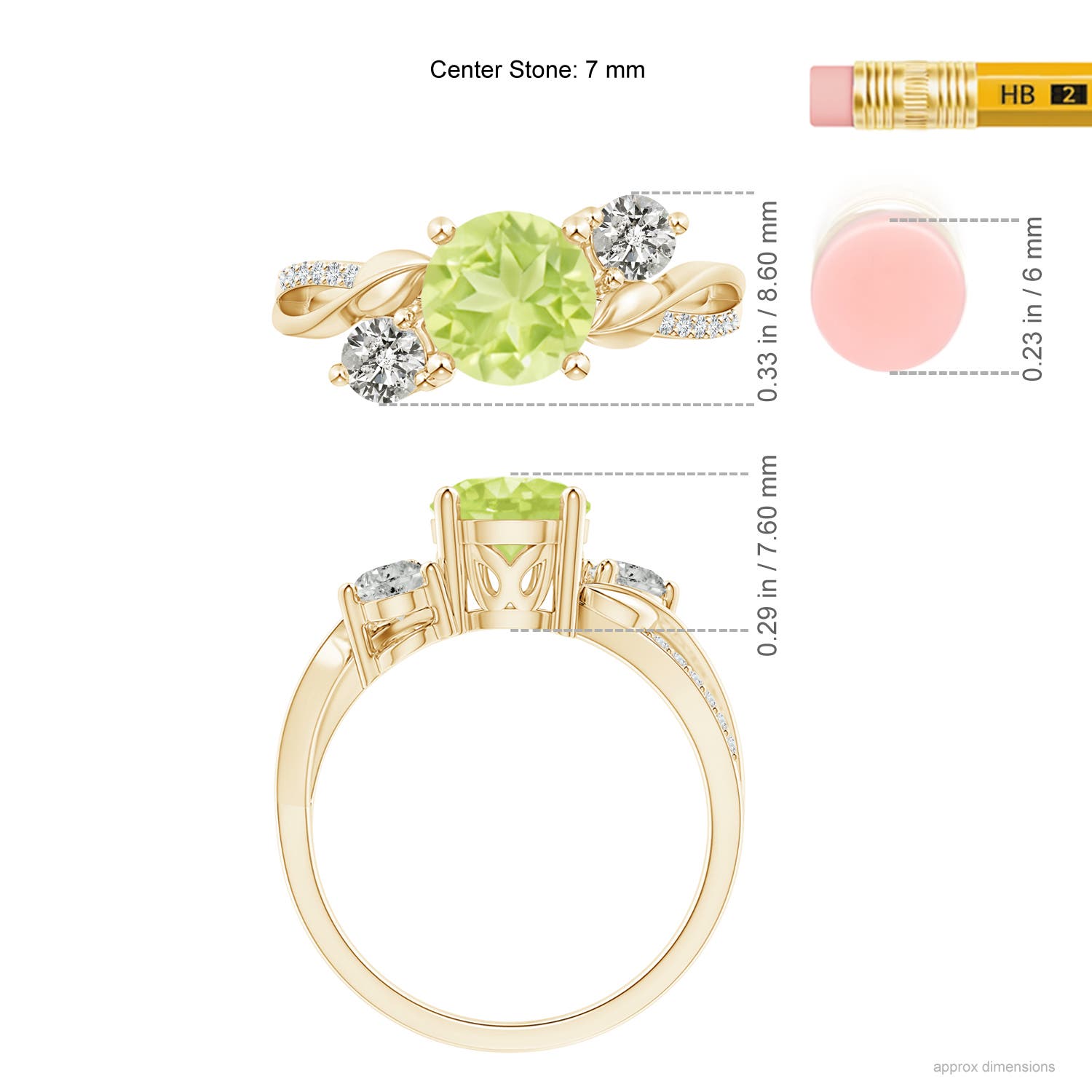 A - Peridot / 1.78 CT / 14 KT Yellow Gold