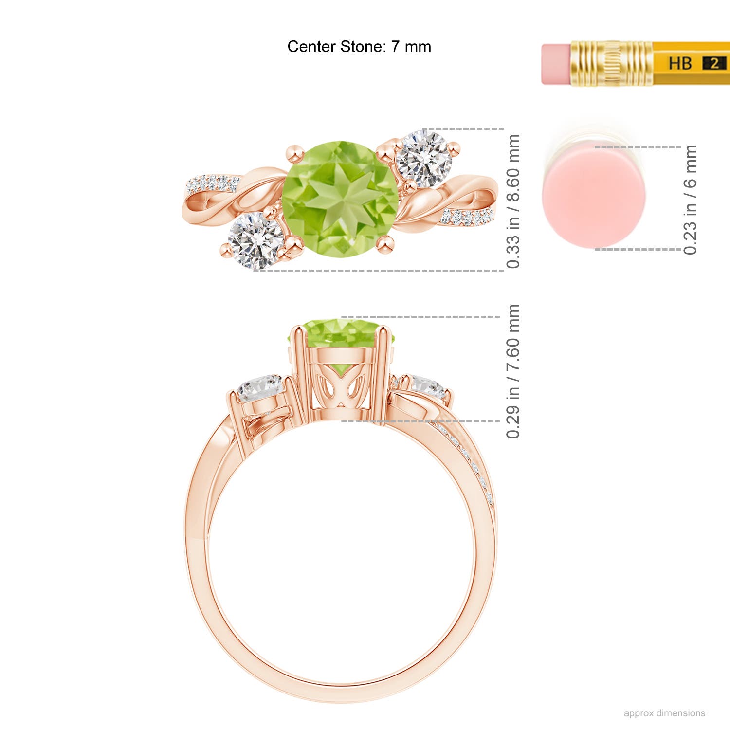 AA - Peridot / 1.78 CT / 14 KT Rose Gold