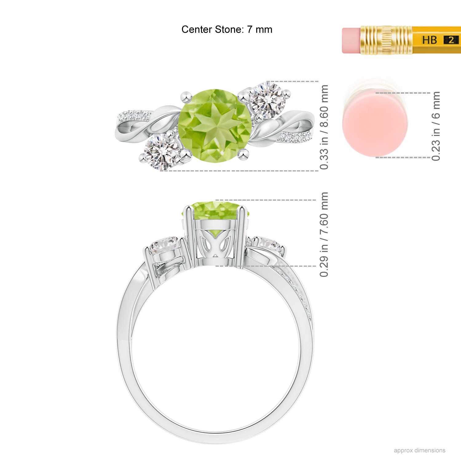 AA - Peridot / 1.78 CT / 14 KT White Gold