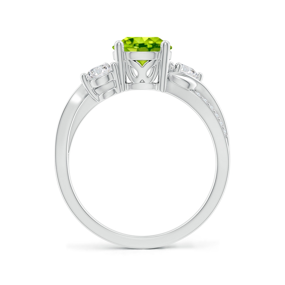 7mm AAA Peridot and Diamond Twisted Vine Ring in P950 Platinum side 199