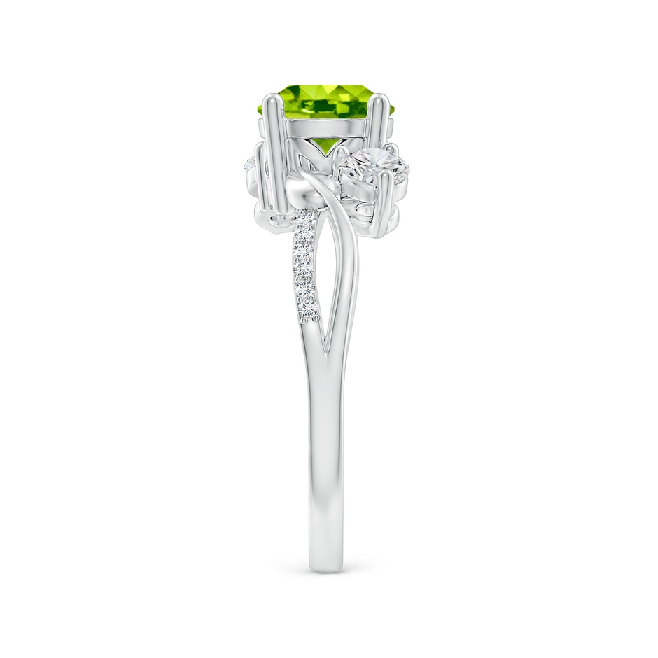 7mm AAA Peridot and Diamond Twisted Vine Ring in P950 Platinum side 299