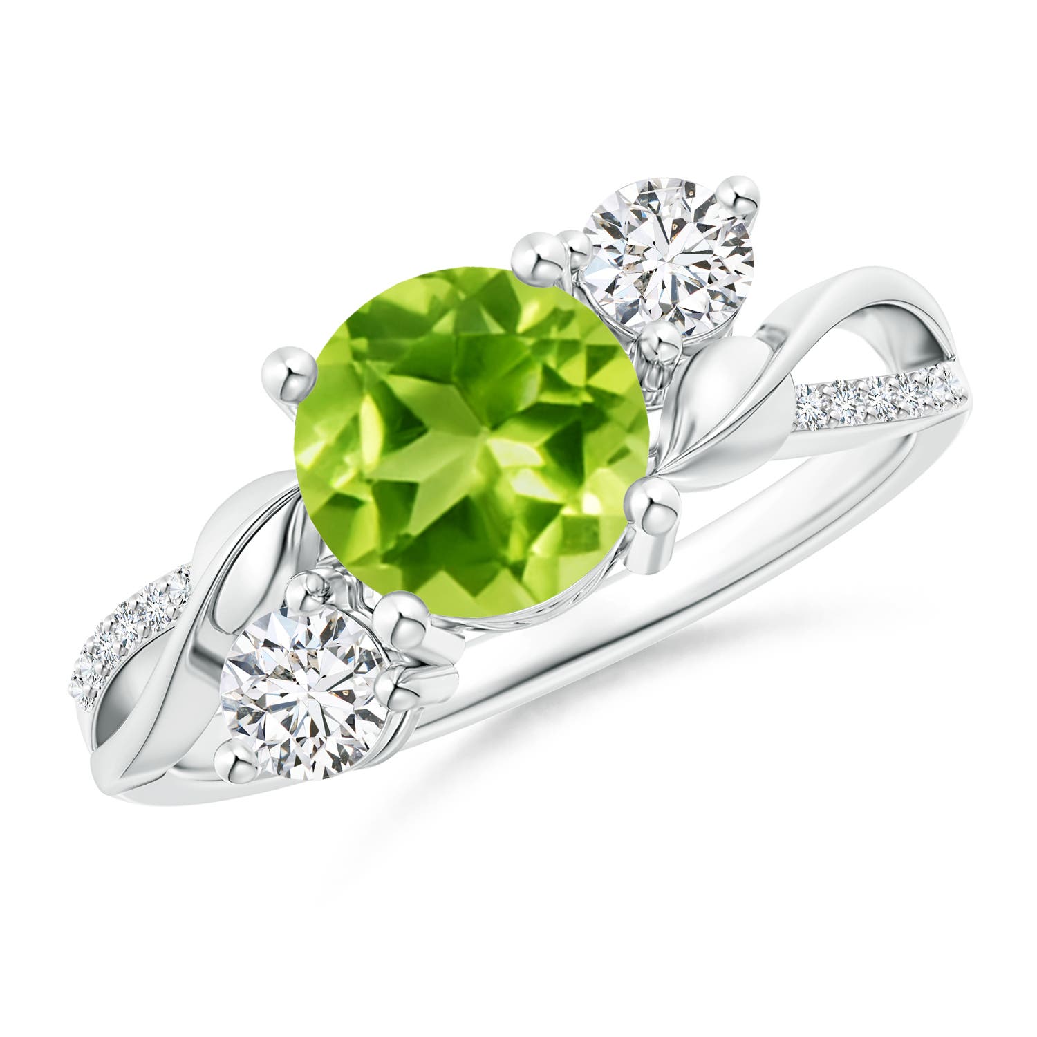 AAA - Peridot / 1.78 CT / 14 KT White Gold