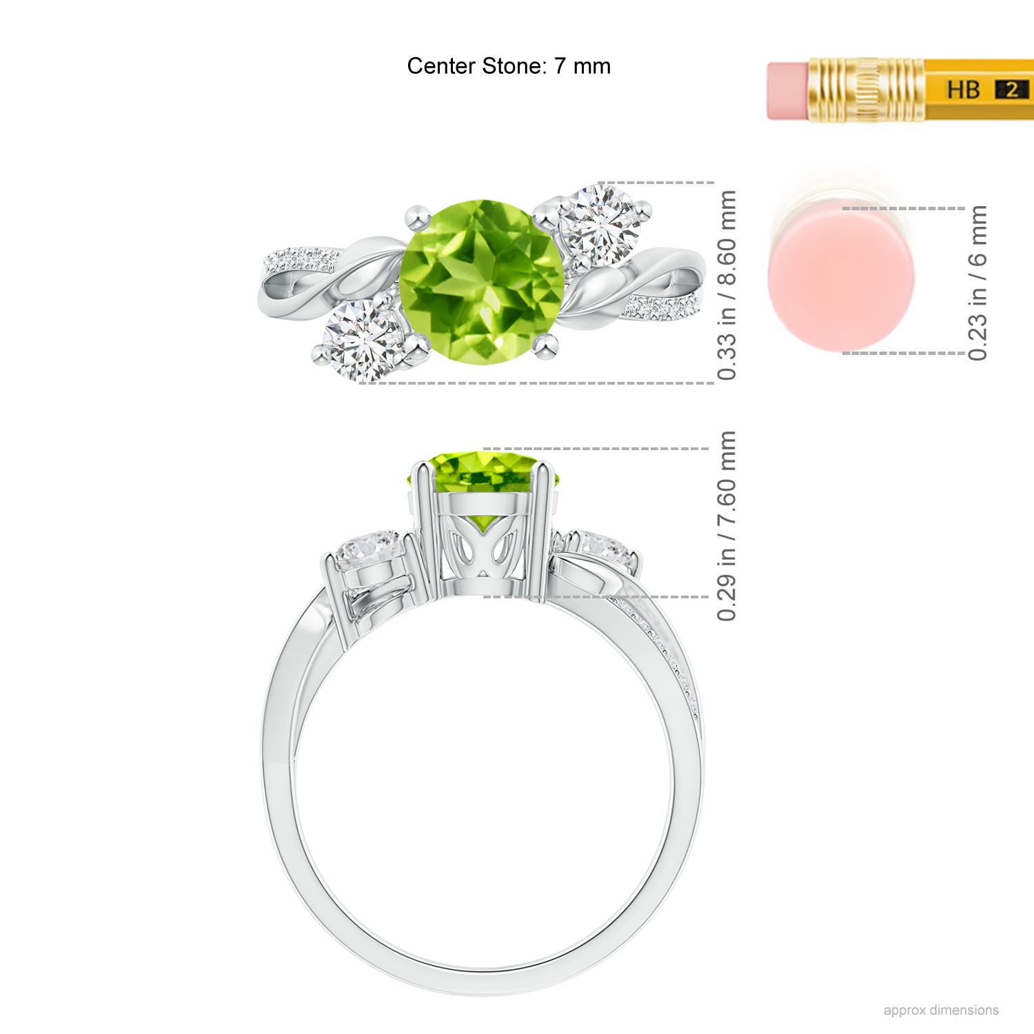 AAA - Peridot / 1.78 CT / 14 KT White Gold