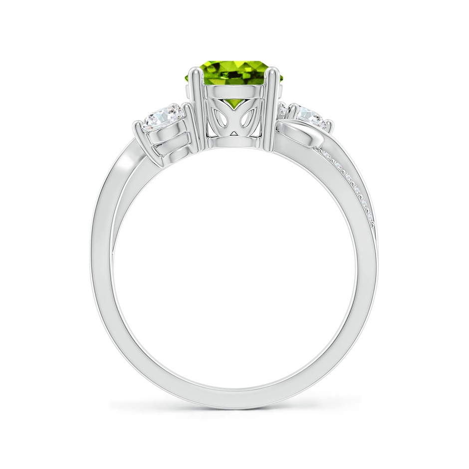 7mm AAAA Peridot and Diamond Twisted Vine Ring in P950 Platinum side 199
