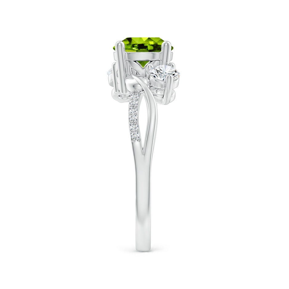 7mm AAAA Peridot and Diamond Twisted Vine Ring in White Gold side 299