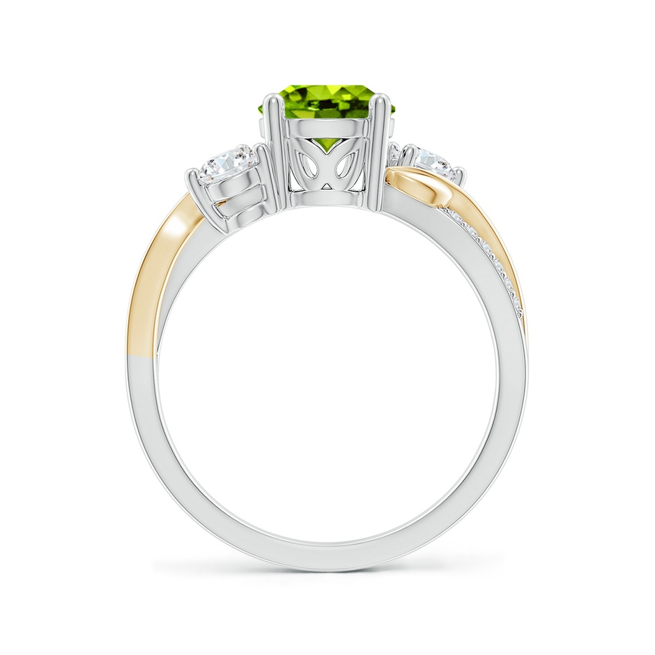 7mm AAAA Peridot and Diamond Twisted Vine Ring in White Gold Yellow Gold side 199