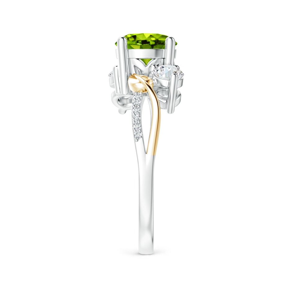 7mm AAAA Peridot and Diamond Twisted Vine Ring in White Gold Yellow Gold side-2