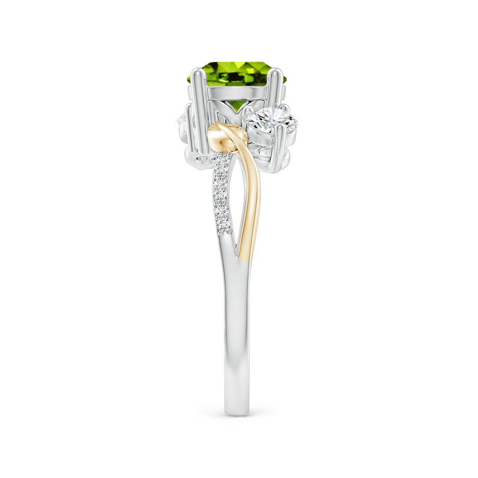 7mm AAAA Peridot and Diamond Twisted Vine Ring in White Gold Yellow Gold side 299