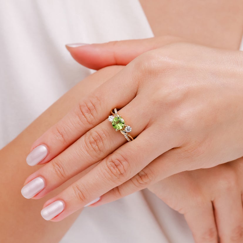 Promise Rings Peridot Rings American Swiss Peridot And Diamond