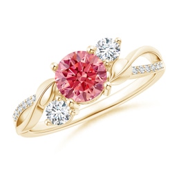 Yellow Gold Pink Diamond Rings