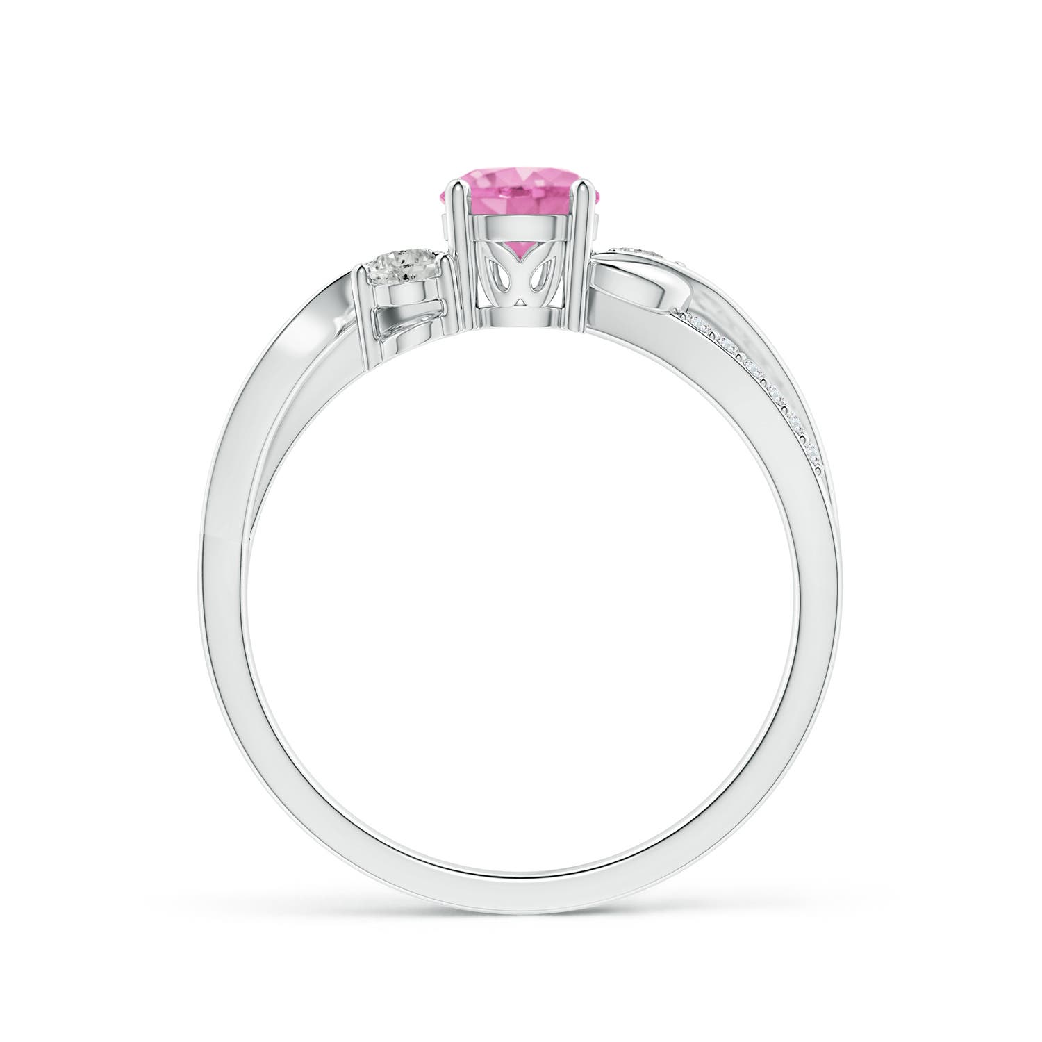 A - Pink Sapphire / 0.8 CT / 14 KT White Gold