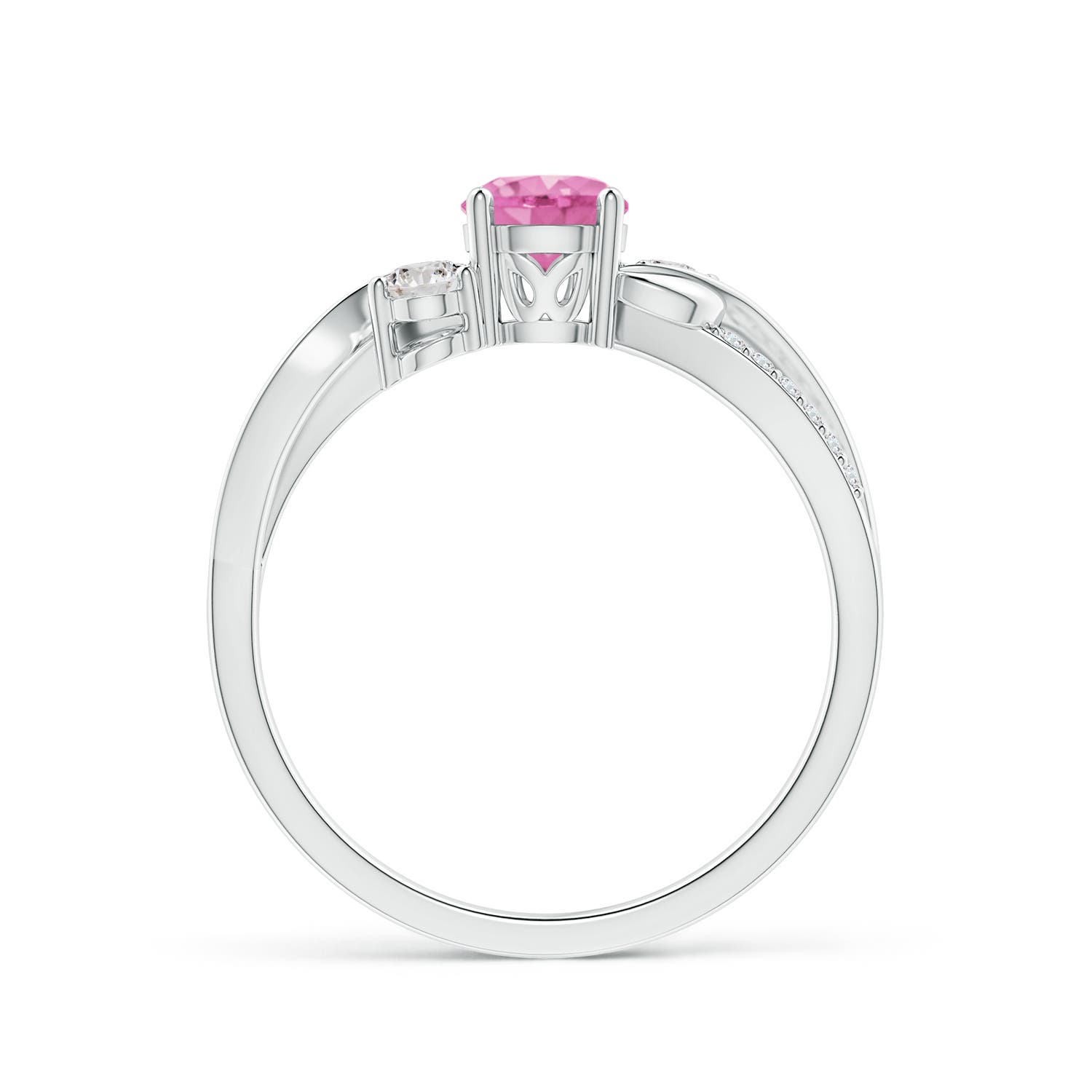 AA - Pink Sapphire / 0.8 CT / 14 KT White Gold