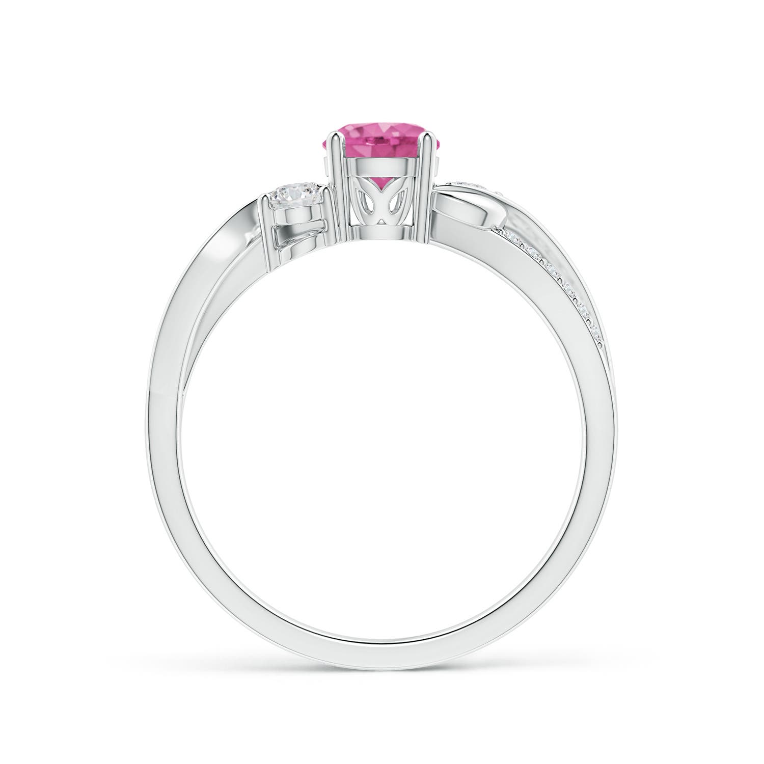 AAA - Pink Sapphire / 0.8 CT / 14 KT White Gold