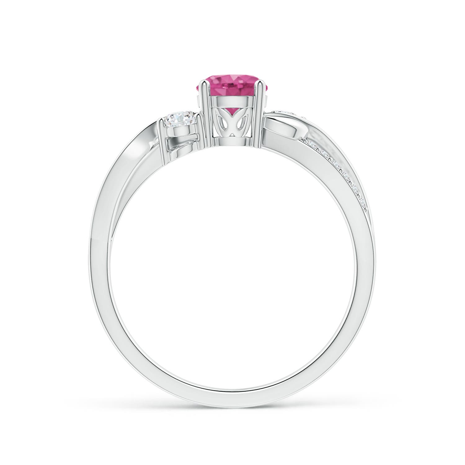 AAAA - Pink Sapphire / 0.8 CT / 14 KT White Gold