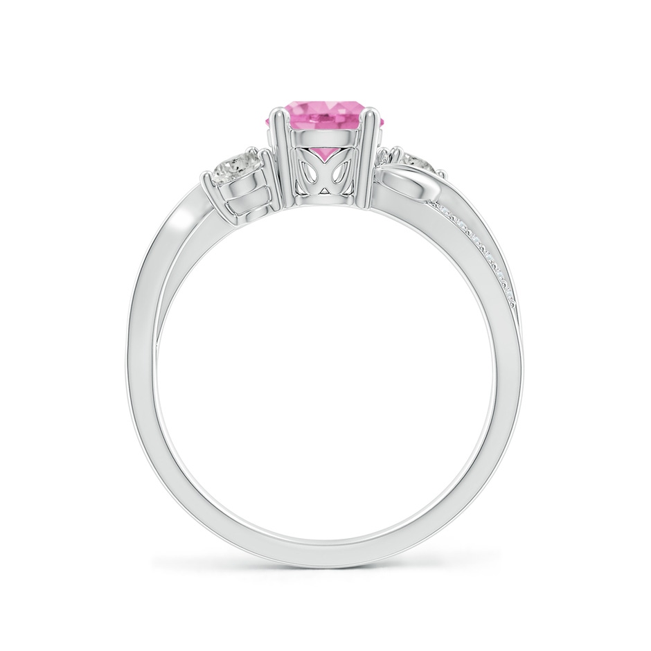 6mm A Pink Sapphire and Diamond Twisted Vine Ring in P950 Platinum side 199