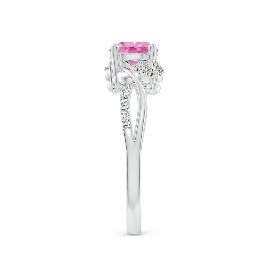 6mm A Pink Sapphire and Diamond Twisted Vine Ring in P950 Platinum side 299