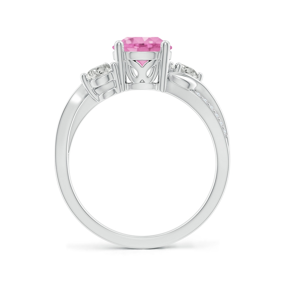7mm A Pink Sapphire and Diamond Twisted Vine Ring in P950 Platinum side 199