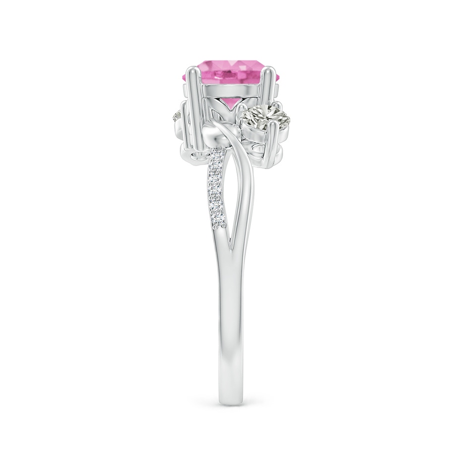7mm A Pink Sapphire and Diamond Twisted Vine Ring in P950 Platinum side 299