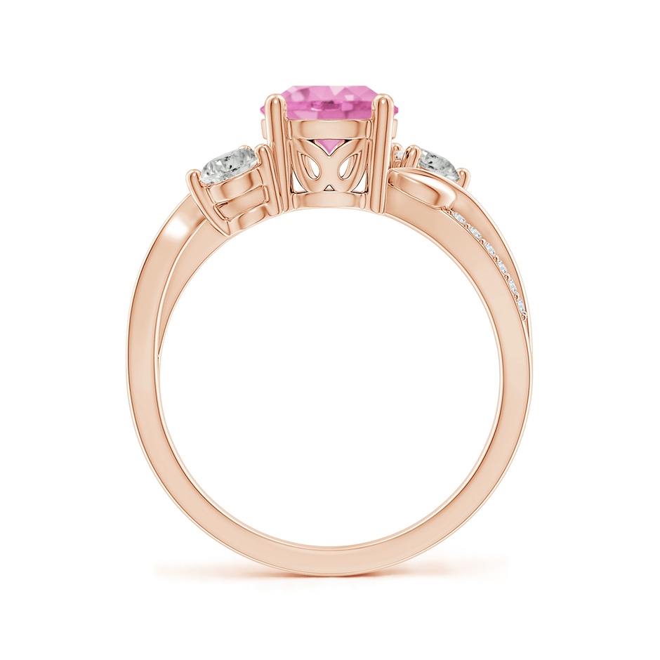 7mm A Pink Sapphire and Diamond Twisted Vine Ring in Rose Gold side 199