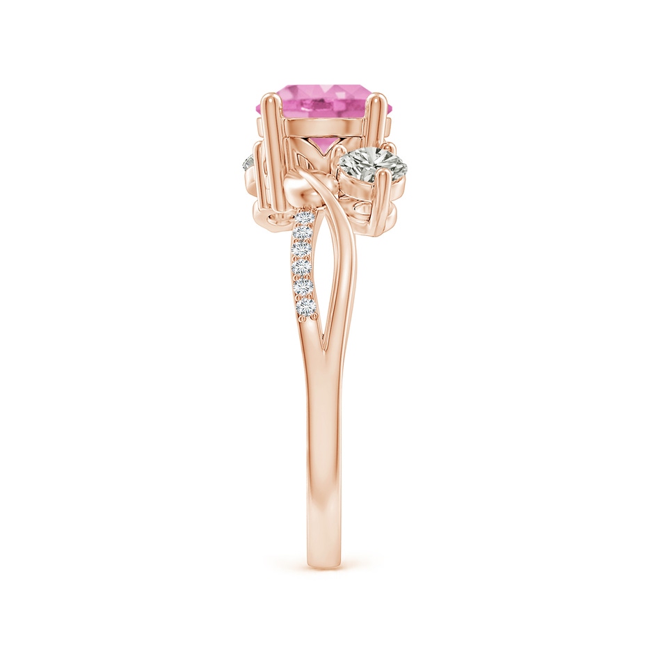 7mm A Pink Sapphire and Diamond Twisted Vine Ring in Rose Gold side 299
