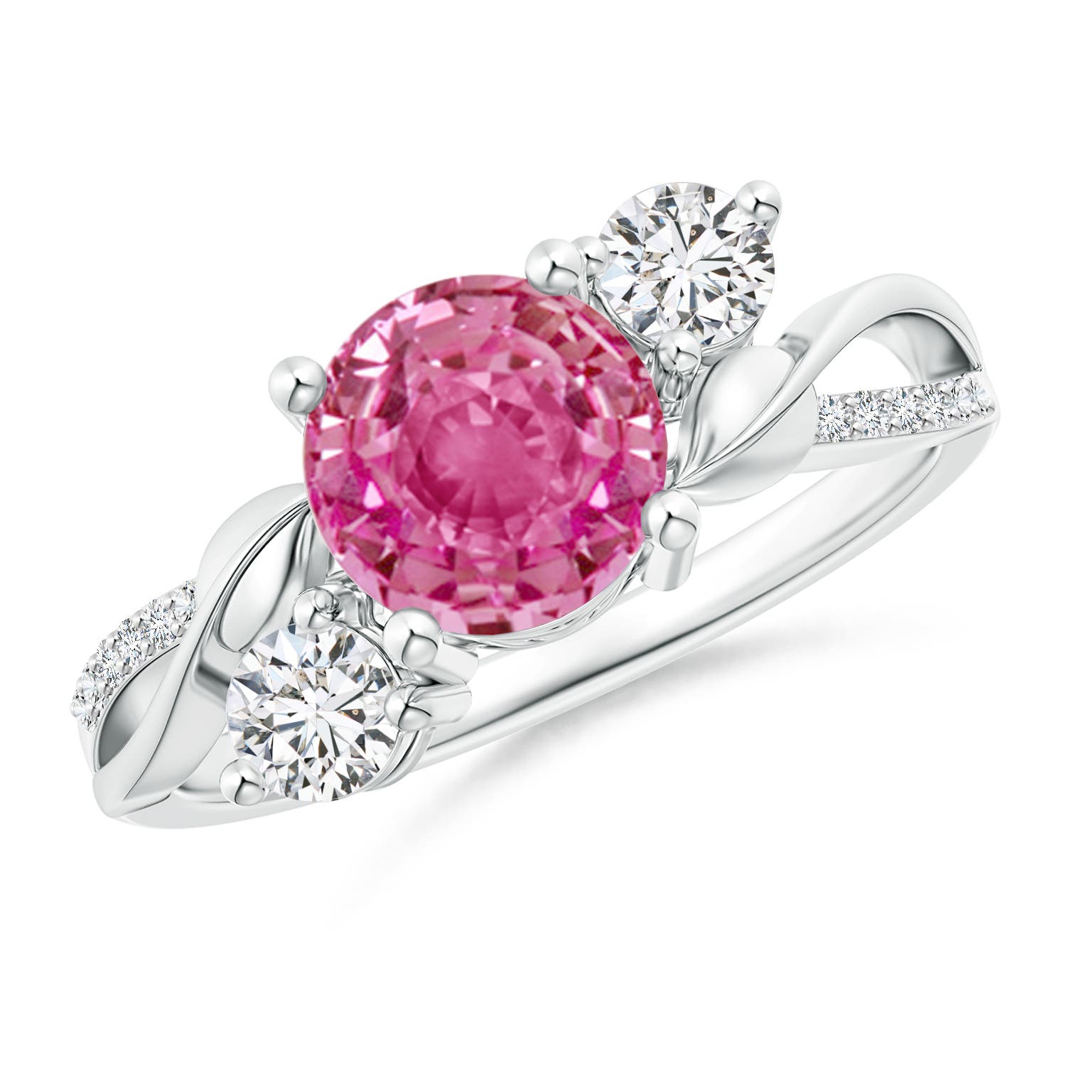 AAA - Pink Sapphire / 1.98 CT / 14 KT White Gold