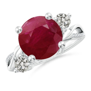 10mm A Ruby and Diamond Twisted Vine Ring in P950 Platinum
