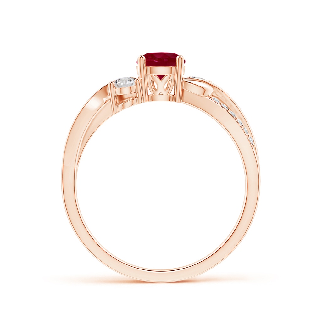 5mm AA Ruby and Diamond Twisted Vine Ring in Rose Gold Side 199