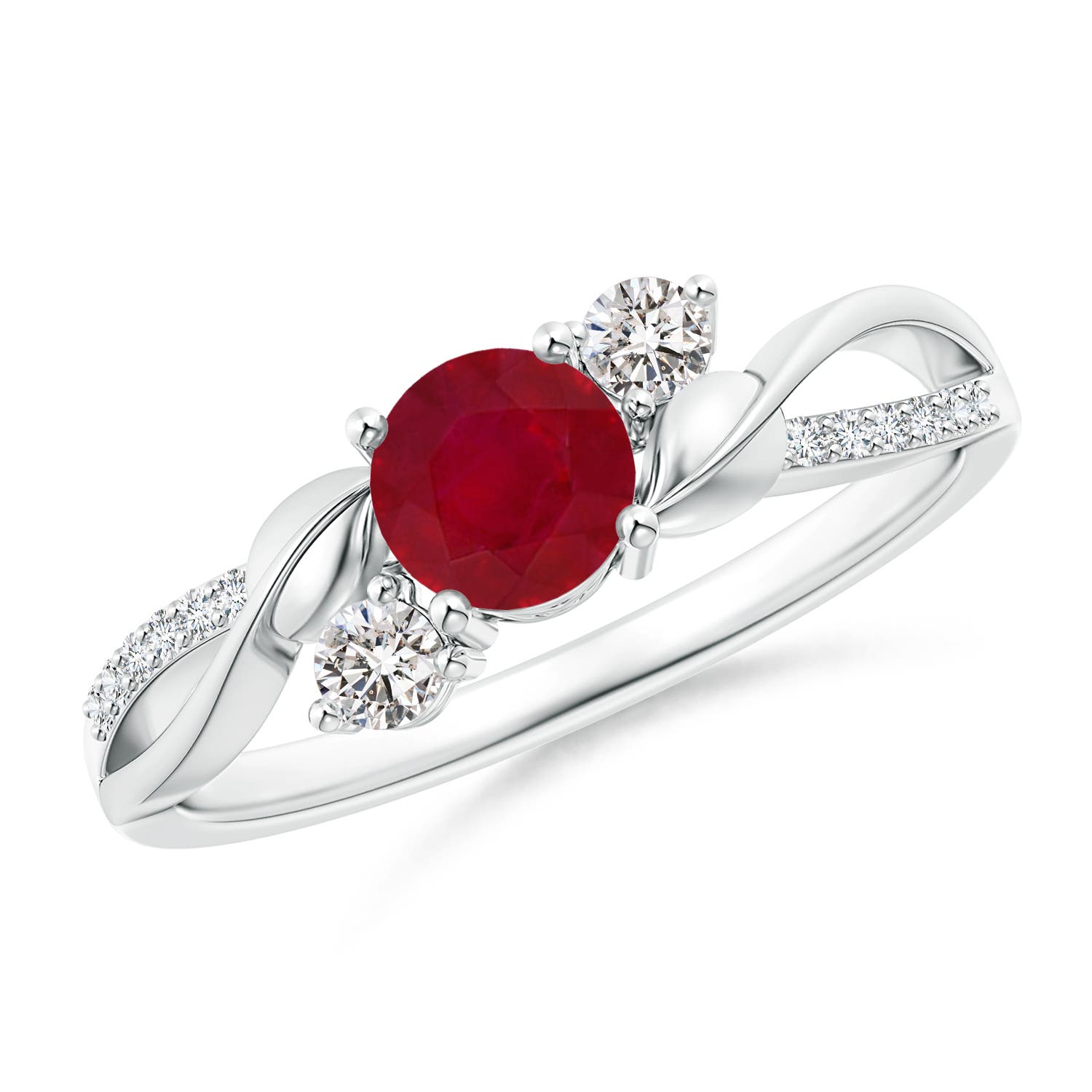 AA - Ruby / 0.8 CT / 14 KT White Gold