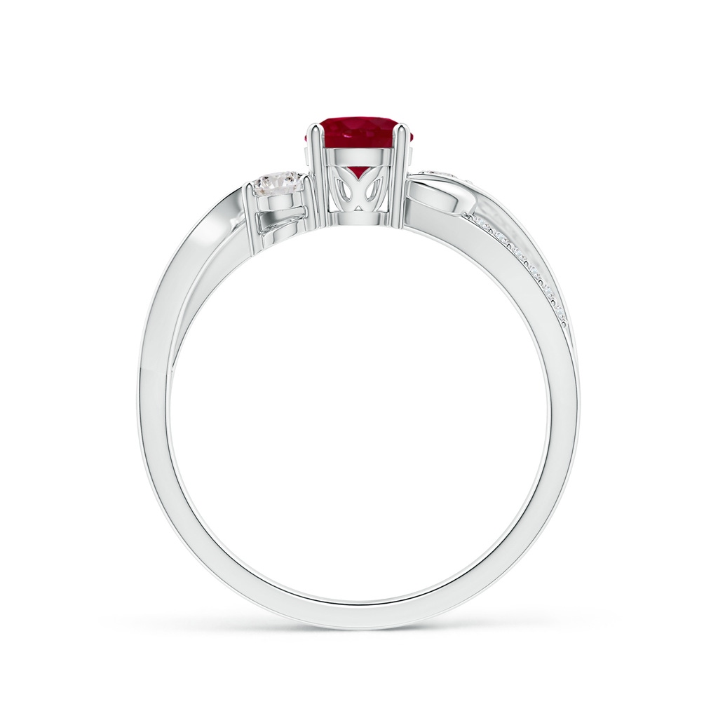 5mm AA Ruby and Diamond Twisted Vine Ring in White Gold Side 199