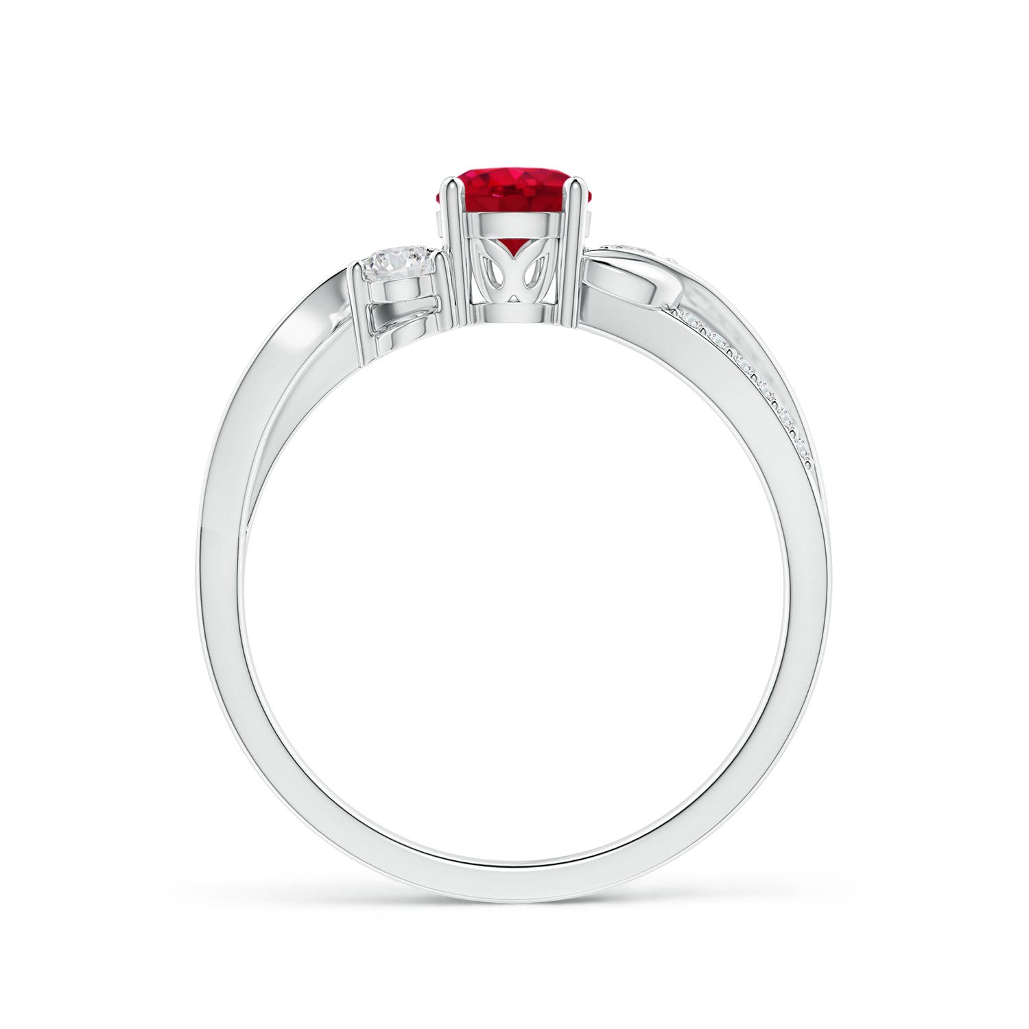 AAA - Ruby / 0.8 CT / 14 KT White Gold