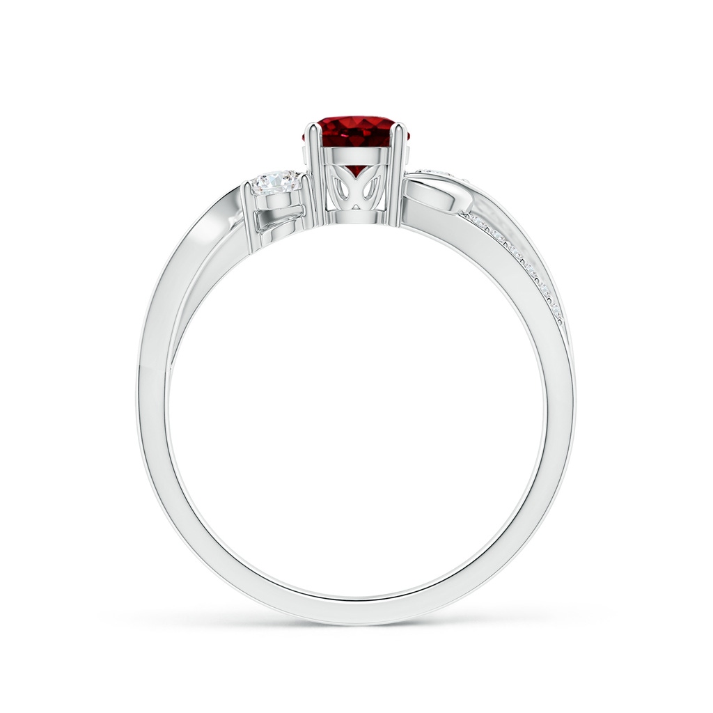 5mm AAAA Ruby and Diamond Twisted Vine Ring in White Gold Side 199