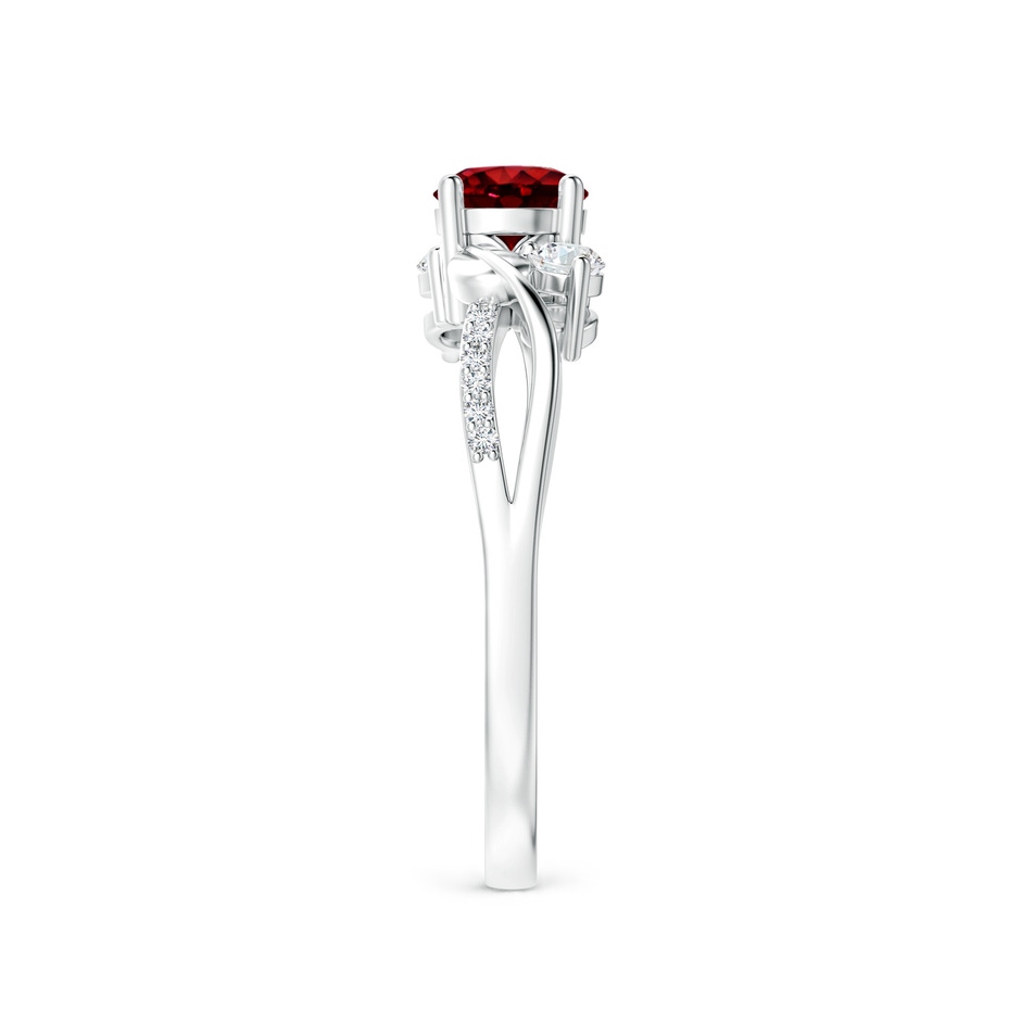 5mm AAAA Ruby and Diamond Twisted Vine Ring in White Gold side 299