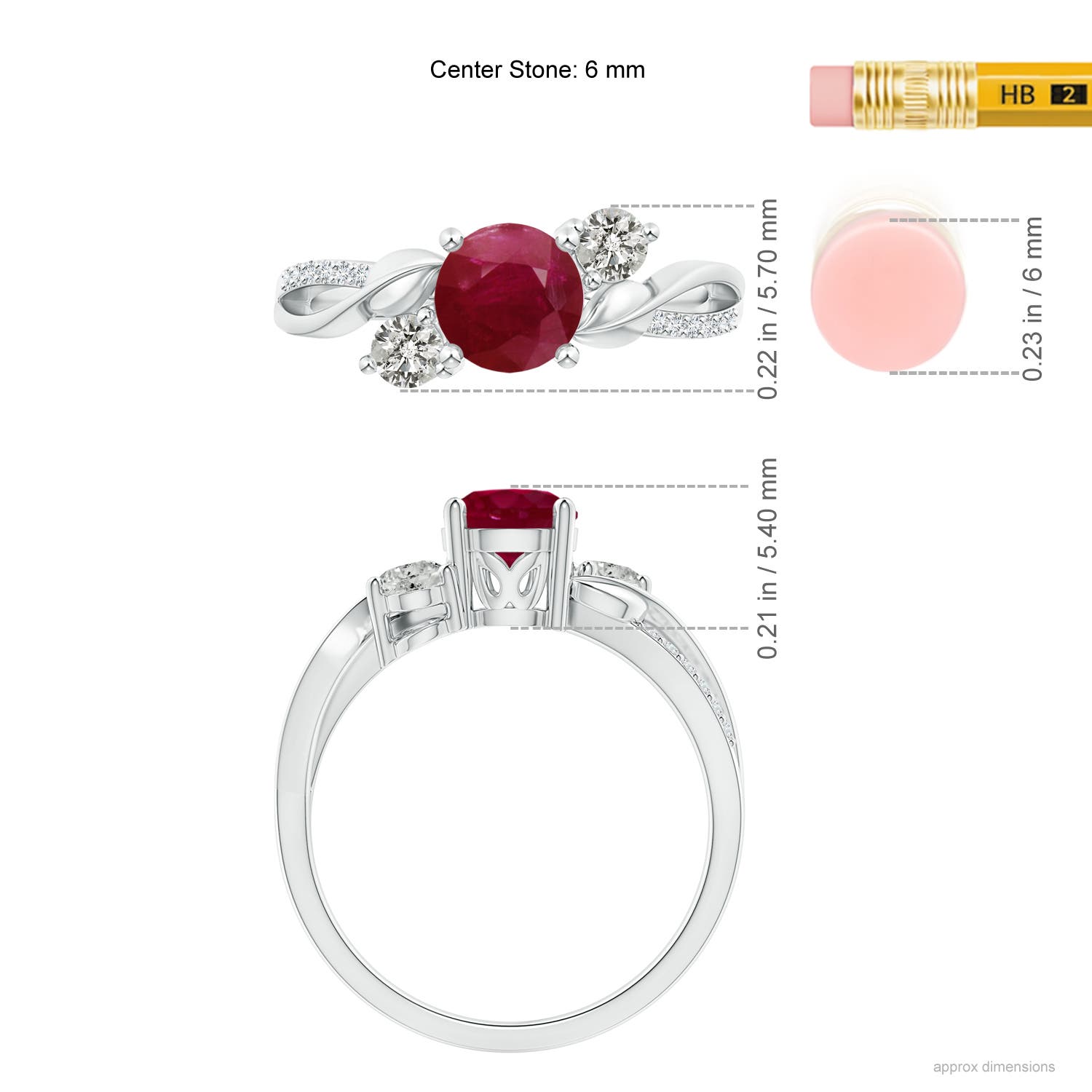 A - Ruby / 1.27 CT / 14 KT White Gold