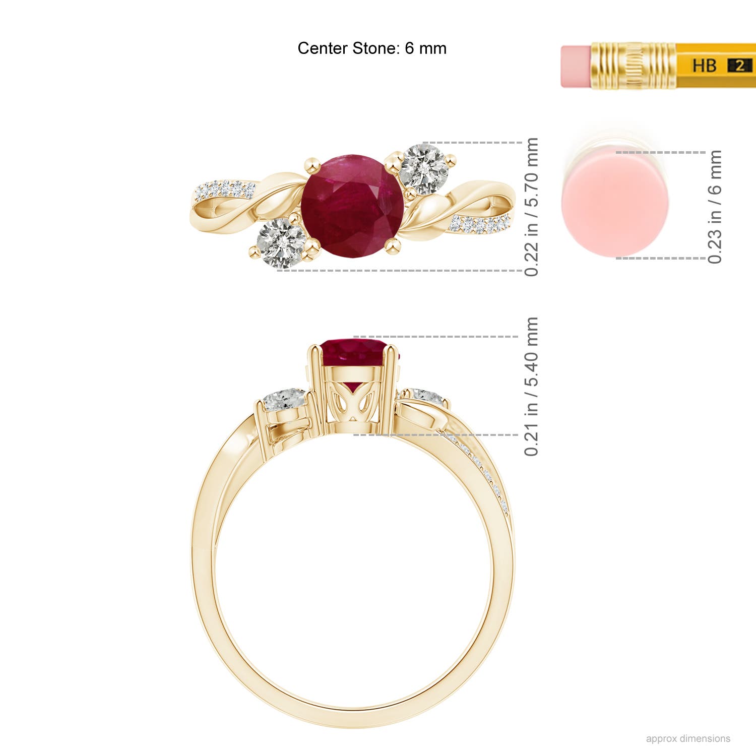 A - Ruby / 1.27 CT / 14 KT Yellow Gold